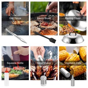 31pcs Camp <b>Chef</b> Flat <b>Top</b> Grill Accessories Kit Spatulas Griddle Press Basting Cover Spice Shakers for Outdoor Cooking - Product Image 4