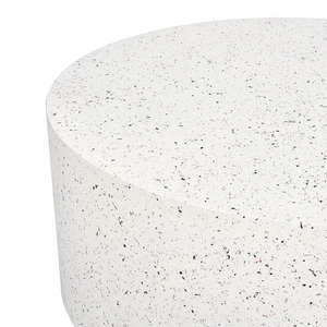 Mesa de centro redonda moderna hecha a mano de terrazo blanco para sala de estar, hotel, uso interior y exterior, de Vietnam. - Product Image 2
