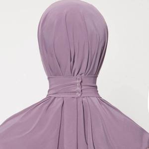 SIDDIQUI HOSINEX Hiyab Largo de Algodón y Chifón para Mujer, Estilo Tradicional Musulmán, Diseño Sólido, Resistente al Viento y Transpirable, para Otoño - Product Image 2