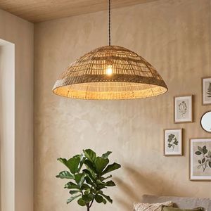 Handwoven Natural Seagrass Dome <b>Ceiling</b> Shade – Rustic Seagrass Lampshade for Pendant <b>Light</b>, Home & Commercial Interior Decor - Product Image 1