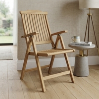 Fauteuil inclinable d'extérieur en teck massif avec dossier à lattes, chaise longue de jardin, transat portable pour salon et hôtel