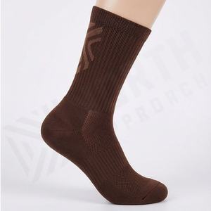 High Quality Unisex Crew Plain Knit Embroidery <b>Socks</b> Custom Logo Breathable Athletic Casual Durable Soft Customized Color Pair - Product Image 3