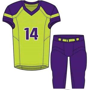 Uniformes de football américain de haute qualité 100% polyester pour adultes, imprimés par transfert thermique, col en V, sangle réglable, équipe personnalisée - Product Image 6