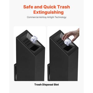 Cendrier mural extérieur en acier inoxydable, résistant aux intempéries, design cubique, pour mégots de cigarettes, pour la maison ou le bureau - Product Image 3