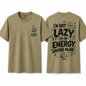 Sangita Men's Khaki Short Sleeve T-Shirt O-Neck Regular Fit Cartoon Print Breathable Casual 100% Cotton - Product Image 1