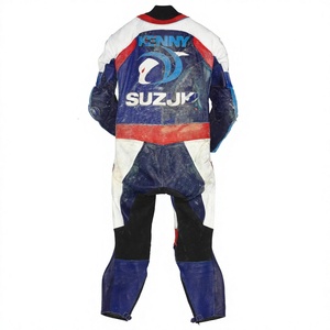 Traje de Carreras MotoCP de Kenny Roberts Jr. Suzuki 1 Pieza de Cuero Vacuno/Canguro para Moto/Traje de Pista/Conducción con Armadura Nivel 2 para Motociclistas - Product Image 2
