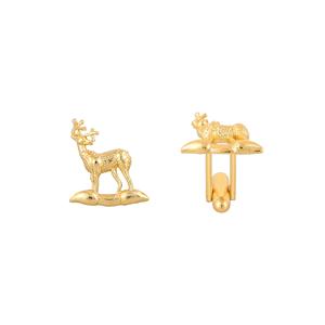 Mancuernillas de Lujo con Diseño de Ciervo Chapadas en Oro para Hombre, Accesorios para Camisa Formal, Regalo de Boda o Negocios, Juego de Mancuernillas con Diseño Animal - Product Image 4