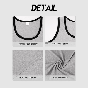 Camiseta sin mangas de punto con cuello redondo para hombre, talla grande, estilo casual, 100% algodón, transpirable, ropa deportiva, tallas S-3XL - Product Image 4