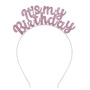 Diadema Brillante Multicolor con la Frase "Es Mi Cumpleaños", Accesorio para el Cabello para Fiestas, Diadema con Purpurina de Feliz Cumpleaños - Product Image 4