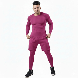 Fabrication professionnelle de combinaisons de compression pour hommes, ensembles de vêtements de sport en 2 pièces, ensembles de compression à prix de gros - Product Image 3