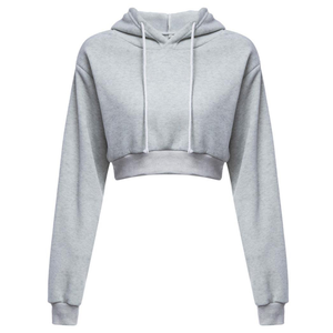 Solid Color Crop Top Wholesale Hoodie Women Sleeve Hoodies Crop Top <b>for</b> Girls Autumn Thin Hooded Cropped <b>Pullover</b> Women's - Product Image 1