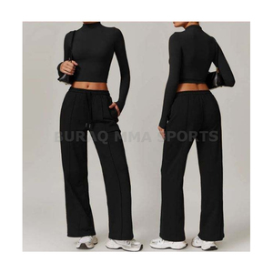 Conjunto deportivo de dos piezas para mujer, chándal con cremallera y manga larga, ropa deportiva - Product Image 2