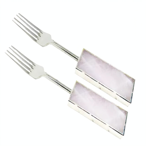 Vaisselle artisanale en agate, cuillères et fourchettes en cristal, ustensiles de cuisine en pierres précieuses avec style mascotte et art populaire, cadeau d'affaires - Product Image 1
