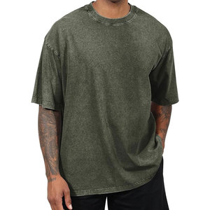 Camisetas de Hombre con Diseño Moderno y Personalizado, Lavado Ácido, Color Sólido, Manga Corta, Cuello Redondo - Product Image 1