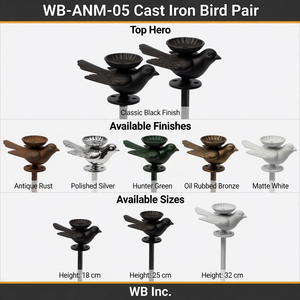 Handmade <b>Black</b> Powder Coated Iron Bird Candle Holders Elegant Patio Home Decor Wholesale Metal <b>Candlestick</b> - Product Image 3