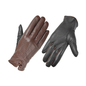 Gants d'hiver unisexes en cuir véritable marron, écologiques, respirants, longueur poignet, chauds, pour l'extérieur - Product Image 1