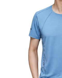 T-shirt de course pour homme bleu ciel, séchage rapide, respirant, léger, pour la gym, l'entraînement sportif, le fitness et les activités sportives - Product Image 3