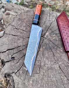 Couteau de chef en acier damas de cuivre de qualité supérieure, manche en bois fait main, logo personnalisé, style ambidextre, extra tranchant, LEGACY BLADES - Product Image 2