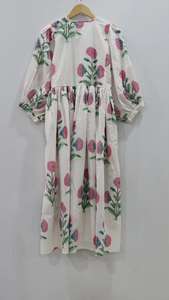 Vestido Midi de Algodón con Estampado Artesanal: Estilo Bohemio Kyra, Vestido para Primavera - Product Image 6