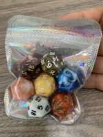 Vente en gros de dés en acrylique D20, dés polyédriques multicolores scintillants à 20 faces pour les jeux de rôle D&D, jeux de table