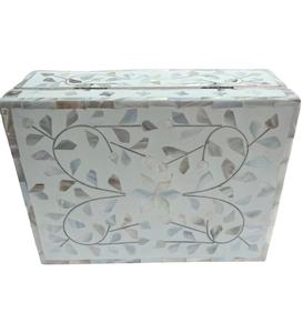 Luxury Handmade Mother of Pearl Inlay Jewelry Box with Intricate Bone Decorative Storage for <b>Rings</b> Necklaces Bracelets and Gifts - Product Image 1