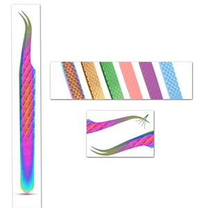 แหนบต่อขนตาสแตนเลสญี่ปุ่นแหนบขนตาปริมาณรัสเซียพร้อมกล่องบรรจุโลโก้ที่กําหนดเอง - Product Image 4