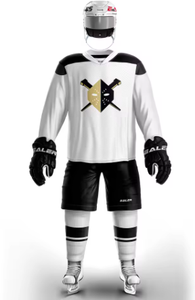 Maillot de hockey sur glace pour homme, blanc et noir, manches longues, imprimé par sublimation, motif palmier, vêtement respirant en polyester - Product Image 4