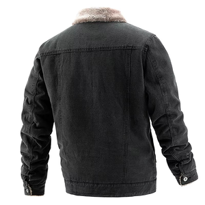 Chaqueta Casual de Otoño para Hombre, de Mezclilla PU, con Cierre de Cremallera, Cuello Alto, Impermeable, con Logotipo Frontal - Servicio OEM - Product Image 2