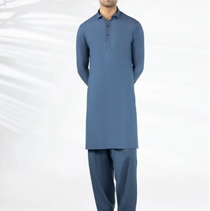 Ropa Musulmana Tradicional Étnica Personalizada, Shalwar Kameez de Algodón, Traje Formal Pakistaní Pathani de 2 Piezas para Hombre, Salwar Kameez Transpirable - Product Image 6