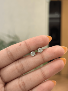 Pendientes de Oro Rosa de 14K con Diamantes Cultivados en Laboratorio en Forma de Copo de Nieve, VVS VS EF, con Detalles Marquesa, Joyería Fina al por Mayor, 1.175 Quilates - Product Image 1