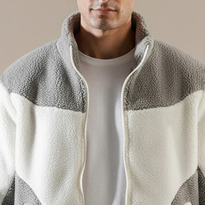 Chaqueta Unisex de Forro Polar con Bloques de Color, Cuello Alto, Cierre de Cremallera, Casual, de Invierno, con Logotipo Frontal, Ajuste Regular, Material de Poliéster Tejido - Product Image 2