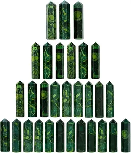 Jaspe Kambaba naturel, pointe de crayon à terminaison unique, pierre précieuse verte polie, fournisseur en gros de cristaux, artisanat, bricolage - Product Image 1