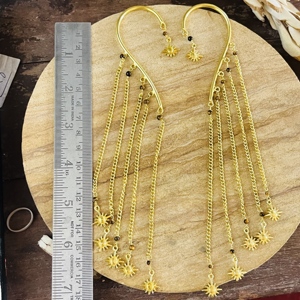 Fashionable Gold Sun <b>Ear</b> <b>Cuffs</b> Boho Brass <b>Earring</b> Celestial Women 18k Gold Plated Sun Design Boho Statement Jewelry Wholesale - Product Image 2
