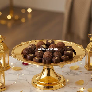 Tazón de Chocolate de Metal con Acabado Dorado, Forma Redonda, Soporte Decorativo para Chocolate, Nuevo Tazón de Chocolate de Diseño en Oferta - Product Image 2