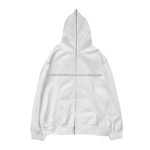 OEM Full Zip Hoodie 250g Peluche Noir Zipper Hommes Hoodies Full Zip Ups Sweat à capuche surdimensionné Personnalisé - Product Image 5