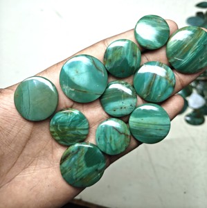 Larsonite 2025ที่มีคุณภาพสูง Cabochon ขายส่งราคาจำนวนมากทำด้วยมือสีเขียว PRASE แหวนจี้เครื่องประดับทำหิน100% ธรรมชาติ - Product Image 4