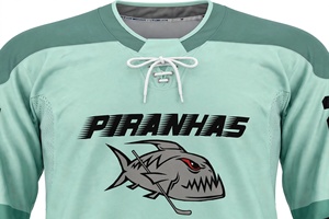 Maillot de hockey sur glace vert clair sublimé personnalisé – Créez votre propre tenue de hockey vintage avec col lacé et respirant pour équipe - Product Image 4