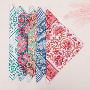 Sweat-Absorbent <b>Square</b> <b>Scarf</b> Durable Sport Wristband Neck Wrap Premium Quality Floral Pattern Cotton Multicolor Bandana - Product Image 6