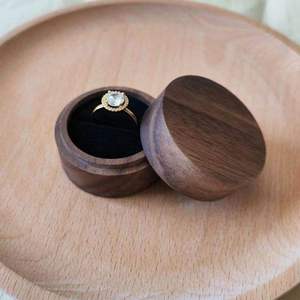 Premium Heart-Shaped Wooden <b>Ring</b> <b>Box</b> for Wedding Engagement or <b>Proposal</b> with Velvet Lining and Choice of Mango or Pine Wood - Product Image 1