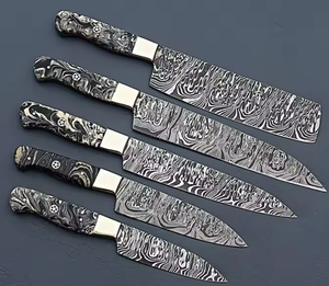 Direct Factory Sale High Quality Custom Wholesale Damascus Steel 5-Piece Ambidextrous Kitchen Boning Chef <b>Knife</b> <b>Set</b> Handmade - Product Image 2