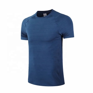 T-shirt à manches courtes pour homme, vert olive, séchage rapide, coupe ajustée, sportif, col rond, tricoté en polyester, vêtements de sport - Product Image 5