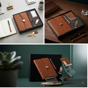 Aurelux RE051 Premium PU Leather A5 Multicolor Executive <b>Diary</b> Gift Set <b>with</b> Pen Card Holder Office Use Custom Logo - Product Image 4