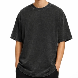 T-shirt personnalisé pour homme en coton lavé style vintage, coupe décontractée, en coton doux et épais, respirant, idéal pour le streetwear et la mode masculine - Product Image 2
