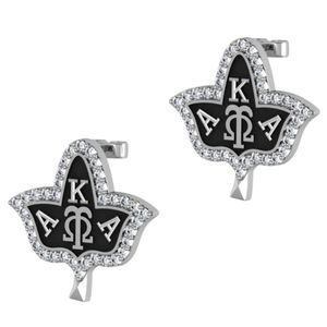 Pendientes de Hoja de Cristal Negro para Mujer, Joyería Elegante y a la Moda, Pendientes de Botón, Accesorio con Estilo, Regalo, Uso Diario, Plata de Primera Calidad - Product Image 1