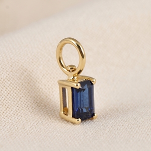 IGI Certified 10KT Solid Gold Minimalist Charm Pendant With Lab Grown Royal <b>Blue</b> <b>Sapphire</b> Women Necklace <b>Bracelet</b> Fine Jewelry - Product Image 1