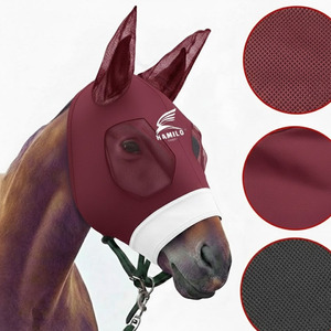 Masque anti-mouches pour chevaux 2026 : Meilleur design, protection UV, confortable, avec oreilles, respirant, élastique, et couvre-yeux en maille - Product Image 3