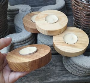 Support de bougie en bois naturel – Magnifique décoration de table rustique pour bougies, mariages, fêtes et intérieurs. - Product Image 4
