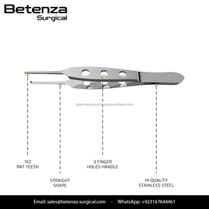 Pinzas para Tejidos Bishop-Harman de Primera Calidad, 1x2 Dientes, Acero Inoxidable, Instrumentos Oftálmicos para Microcirugía - Product Image 4