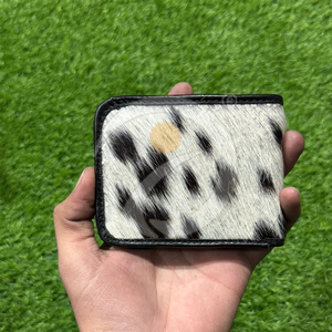 High Quality Genuine Fur Leather <b>Wallet</b> Mens Compact Money <b>Holder</b> Handmade With Animal Hair Texture - Product Image 5