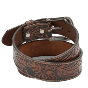 Western <b>Leather</b> <b>Tooling</b> Belt Hand Carved Leaf Embossed Designer <b>Tooled</b> <b>Leather</b> Belt for Men and Women all sizes Bulk order - Product Image 1